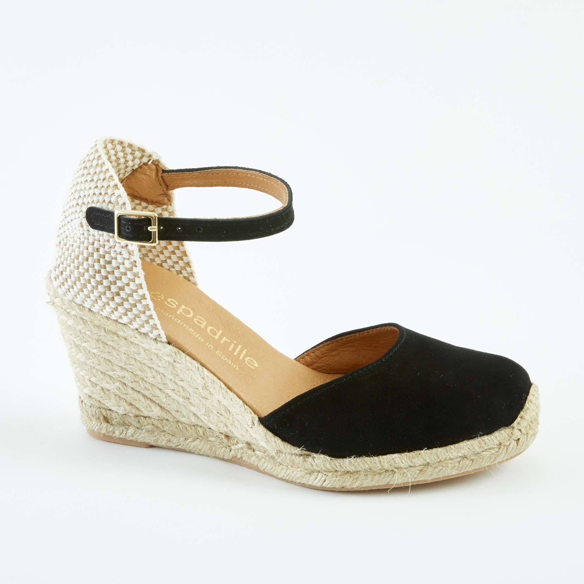 Black Suede Espadrilles High Wedge espadrille.co .uk