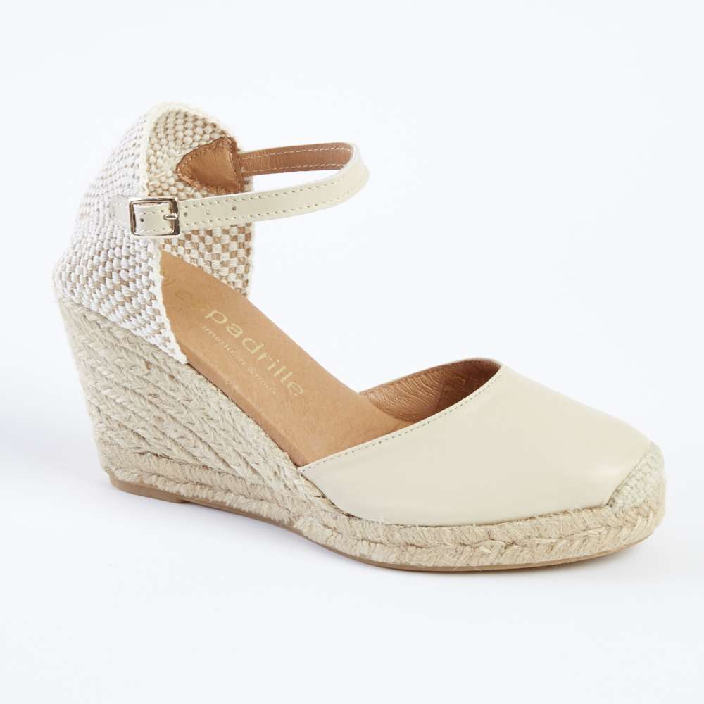 Bone Leather Espadrille High Wedge espadrille.co .uk
