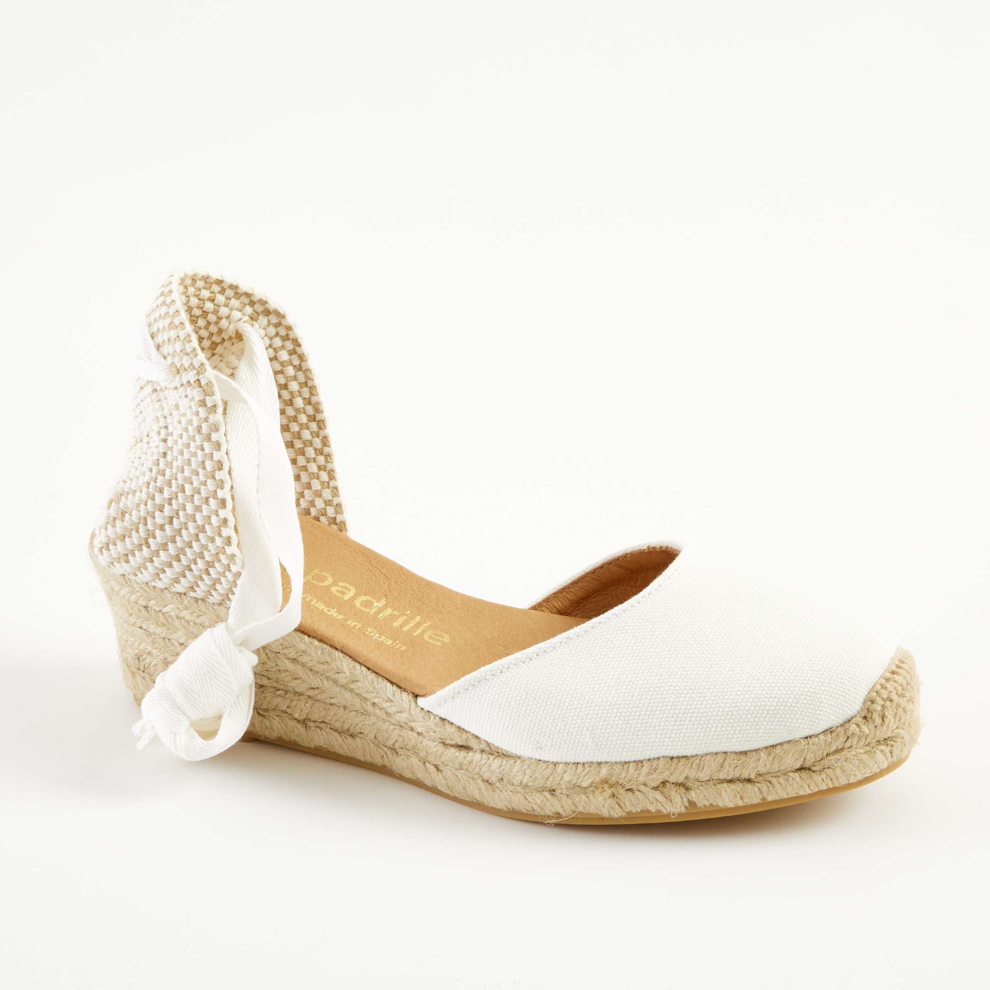 Frost Canvas Lace Up Espadrilles Low Wedge espadrille.co .uk