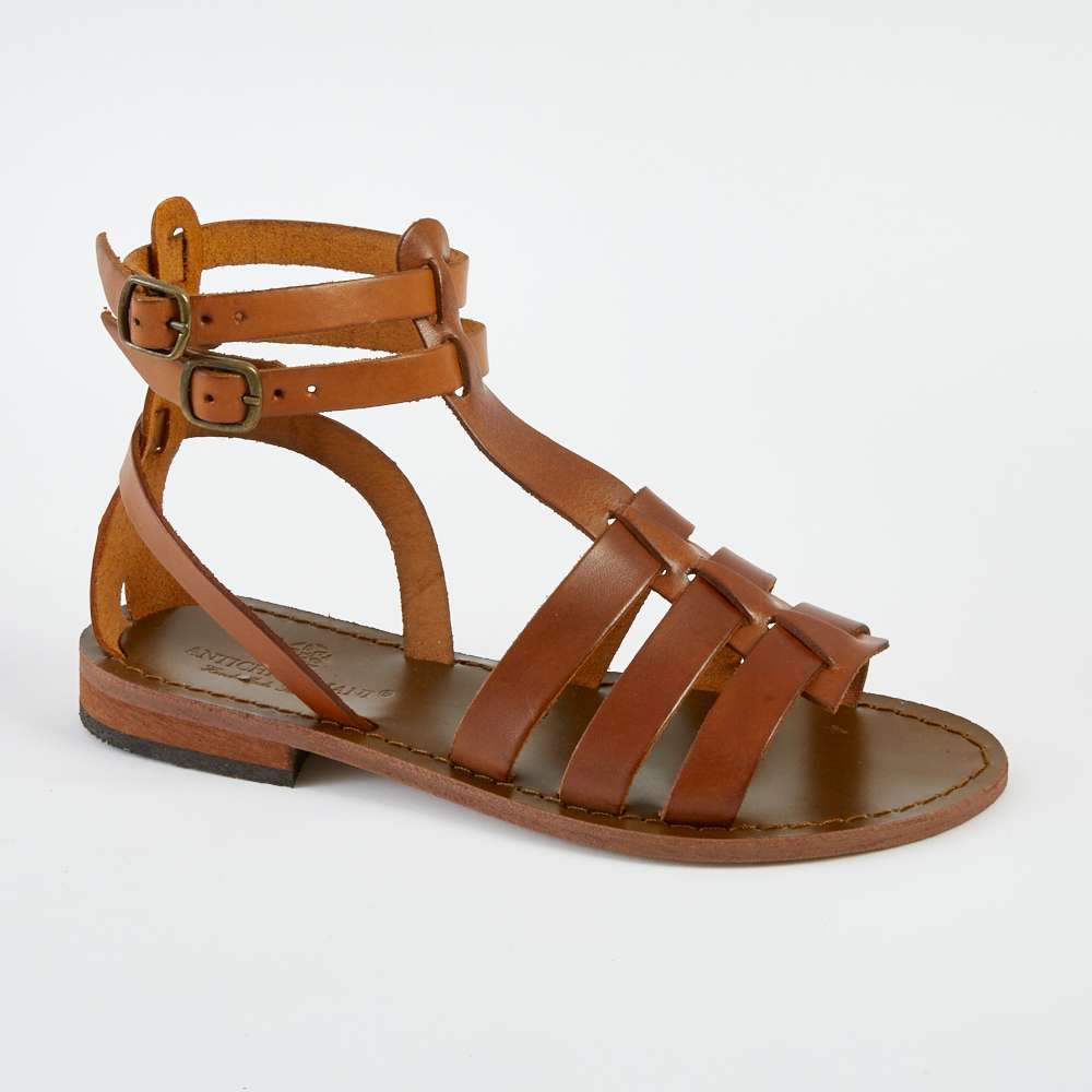 Italian Leather Gladiator Sandals Tan espadrille.co .uk 4