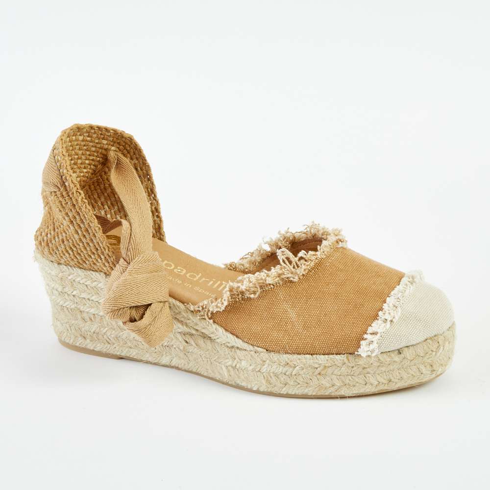 Sandwashed Camel Chunky Espadrille Wedges Low Wedge espadrille.co .uk