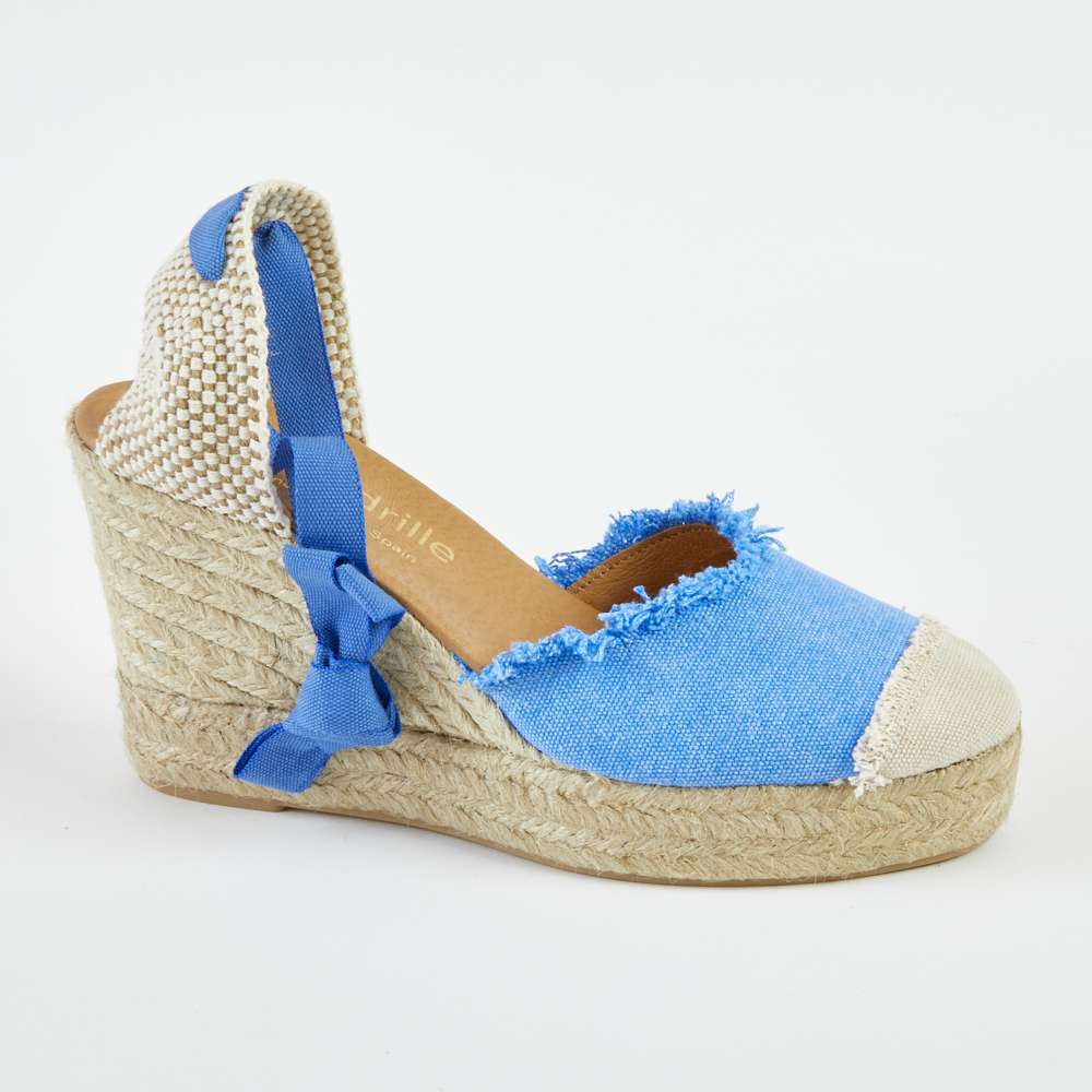 Sandwashed Ocean Chunky Espadrille Wedges High Wedge espadrille.co .uk